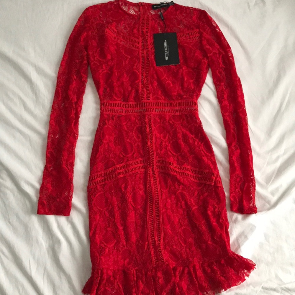 Pretty Little thing red lace dress